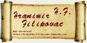 Hranimir Filipovac vizit kartica
